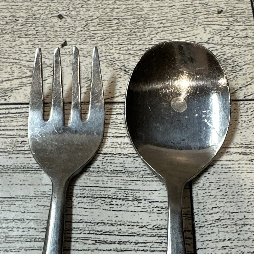 Oneida Rose Baby Fork & Spoon The First Years Flatware Stainless Steel‎ Vintage